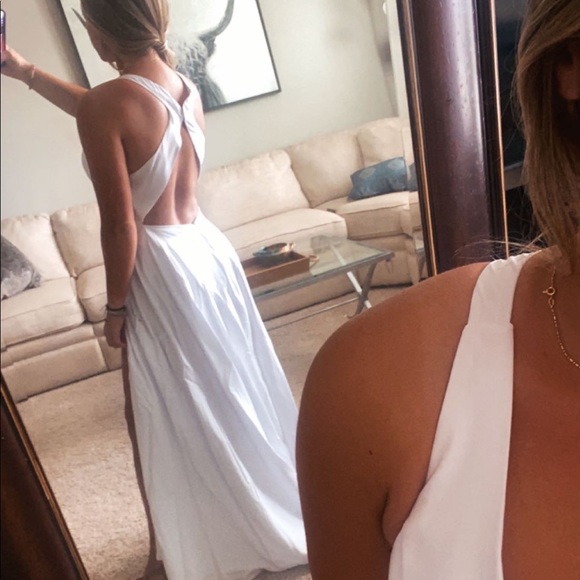 White long (prom) dress- never worn - Picture 2 of 2